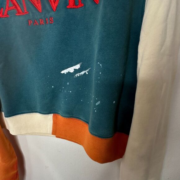 Gallery Dept. x Lanvin Orange Cream & Teal Long Sleeve Logo Art Sweatshirt S - Picture 6 of 11